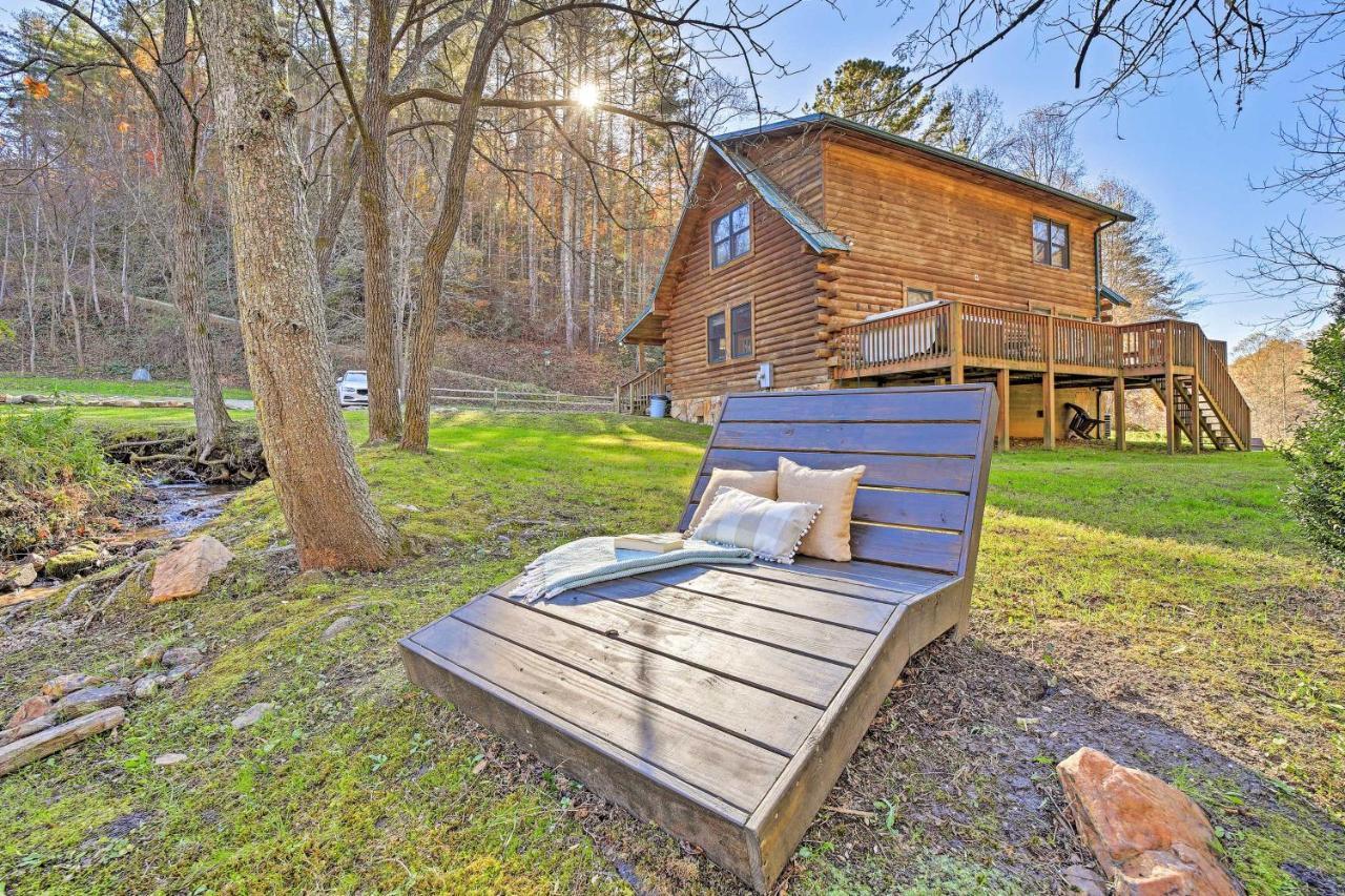 Creekside Bryson City Cabin With Private Hot Tub Villa Bagian luar foto